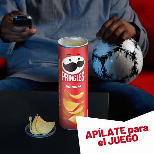 Vista 5 de Pringles Papas fritas de patata, aperitivos para el almuerzo, aperitivos para llevar, original, lata de 5.2 onzas (1 lata)