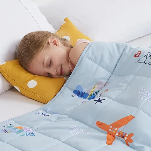 Vista 45 de Manta con peso – Manta pesada con patrón de animales de 7 libras – Manta transpirable tamaño pequeño (41 x 60 pulgadas, 7 libras)
