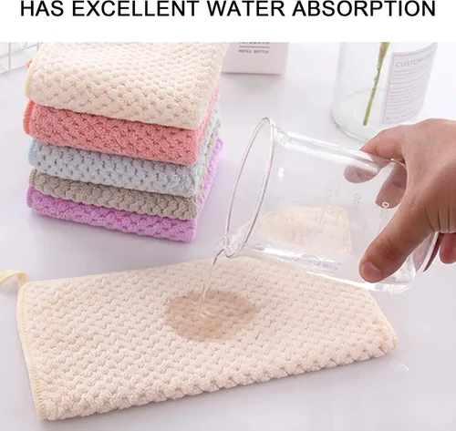 Vista 6 de Toallas pequeñas con lazo para colgar, toallas de mano para cocina y baño, superabsorbentes, suaves, lavables a máquina, toalla de secado rápido