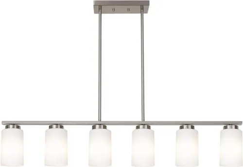 Vista 12 de TODOLUZ Luminaria Colgante Negra con Cristal Blanco Ópal, Mini Candelabro de Estilo Rústico para Isla de Cocina y Pasillo