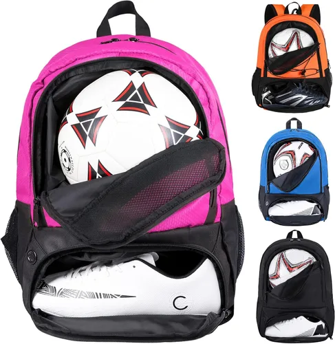Vista 9 de Himal Outdoors - Bolsa de fútbol-mochila para fútbol, mochila para fútbol, voleibol y balonmano, bolsa deportiva con taco separado