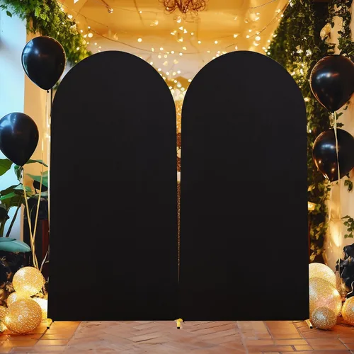 Vista 175 de Baby Blue Arch Backdrop Cover, 6FT Spandex Fitted Wedding Arch Stand Covers Round Top Chiara Backdrop Cover for Birthday Party Ceremony Banquet Azul