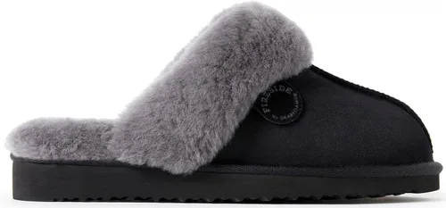 Vista 4 de Dearfoams Fireside Sydney Pantuflas anchas de piel de oveja para mujer, para interiores y exteriores