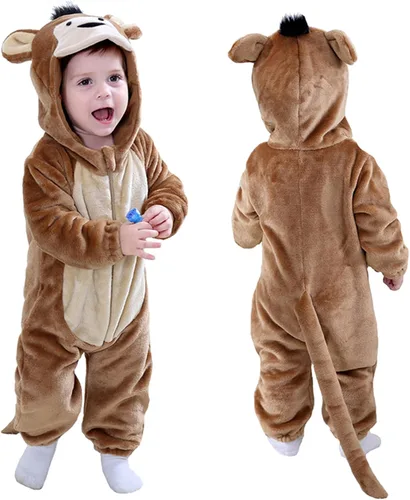 Vista 13 de TONWHAR Animal Costume for Infants & Toddlers - Boys & Girls One-Piece Romper Jumpsuit for Halloween & Daily Playwear Pink Dinosaur