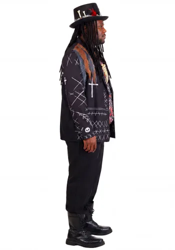 Vista 4 de Disfraz de Sacerdote Vudú Talla Plus para Hombre Multicolor
