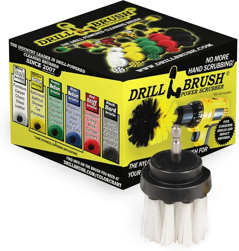 Vista 11 de Cepillo para parrilla de barbacoa ultra rígido de 2 pulgadas de largo, juego de taladro eléctrico de cerdas de nailon, removedor de óxido Negro