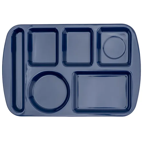 Vista 31 de G.E.T. Bandeja escolar para cafetería con 6 compartimentos, para zurdos, 10 x 14 pulgadas, verde bosque (paquete de 4)
