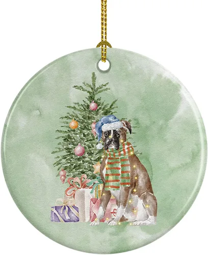 Vista 46 de Caroline's Treasures Bulldog, Bulldog inglés #2 y árbol de cerámica adorno colgante para árbol de Navidad, decoración colgante para el hogar