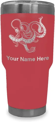 Vista 41 de LaserGram Vaso aislado al vacío de 20 onzas, Kraken, grabado personalizado incluido (negro)