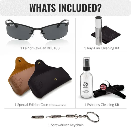 Vista 2 de Ray-Ban RB3183 - Gafas de sol con forma rectangular con kit oficial de gafas