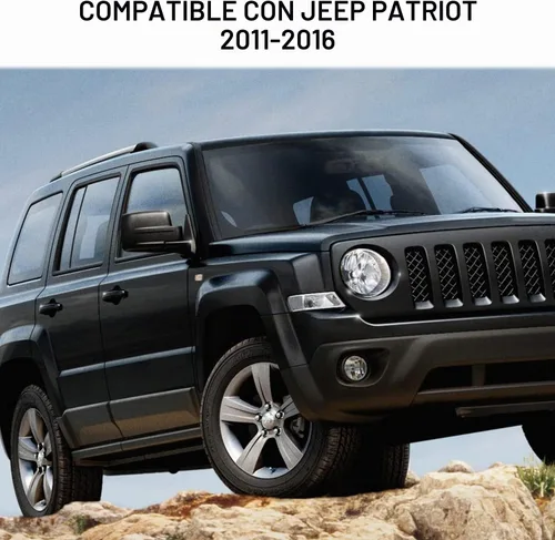 Vista 5 de 7 piezas de insertos de parrilla delantera con cubierta de rejilla para Jeep Patriot 2011-2016 (negro)