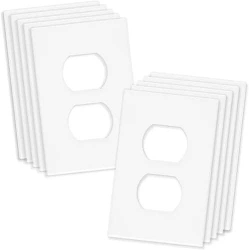 Vista 9 de Placas decorativas de pared de 2 segmentos sin tornillos, cubierta de placa frontal termoplástica irrompible para interruptor de toma de receptáculo