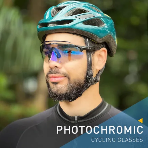 Vista 2 de SCVCN Gafas de sol de ciclismo fotocromáticas para hombres y mujeres, gafas de sol deportivas HD MTB para montar en bicicleta de montaña