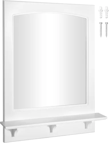 Vista 13 de Design House 541581-WHT - Espejo rectangular de pared con marco de madera tradicional, para sala de estar, dormitorio, baño, 24 pulgadas de alto x