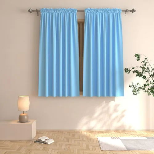 Vista 13 de UPOPO Cortinas beige de 45 pulgadas de largo para oscurecer la habitación, paneles de cortina para ventana, bolsillo para cortinero, cortinas