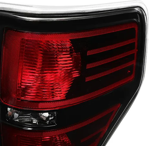 Vista 6 de KUAFU Lámpara de freno de luz trasera compatible con Ford F-150 F150 2009-2014 Reemplazo para FO2819148 FO2819143 carcasa negra, lente transparente
