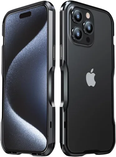 Vista 40 de Parachoques de aluminio compatibles con iPhone 12 Mini de 5.4 PULGADAS, estuche con marco metálico, parachoques delgado de diseño genial y Negro