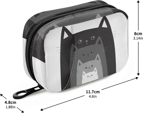 Vista 3 de Naanle Pastillero Funny Cats in Row de 7 días, organizador de píldoras de viaje con cremallera, funda semanal portátil, tamaño compacto para soporte