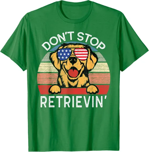 Vista 4 de Don't Stop Retrievin' Golden Retriever Dog Camiseta, Negro