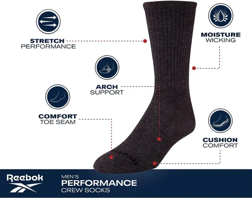 Vista 3 de Reebok Calcetines deportivos para hombre (10 unidades)