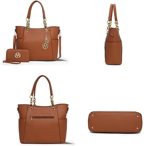 Vista 5 de MKF Collection - Juego de bolsa de mano para mujer, con cartera y asa superior, de piel vegana
