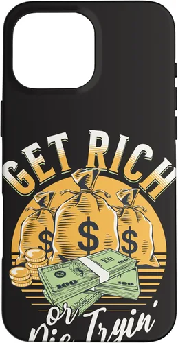 Vista 19 de Funda de dinero millonario para iPhone 12/12 Pro Get Rich or Die Trying Cash Hustle