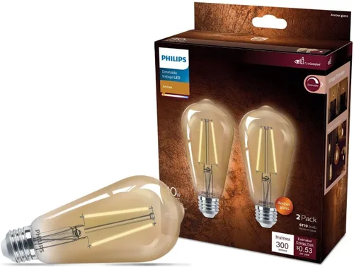 Vista 13 de PHILIPS LED 60W A19 Paquete de 8 bombillas de luz diurna ultra definición (5000 K) 800 lúmenes (8 W = 60 W) regulables sin parpadeo Ámbar (2000k)