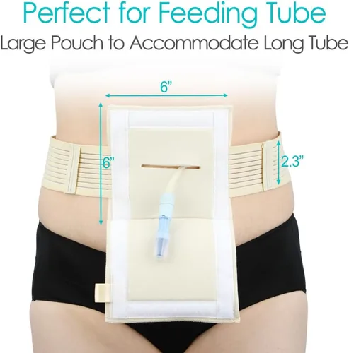 Vista 2 de Cinturón de tubo de alimentación transpirable, cinturones de tubos G, cinturón de tubo de clavija, soporte elástico para tubo G, suministros