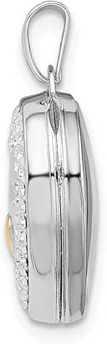 Vista 2 de Collar de plata de ley 925 con dije de corazón de mamá de cristal preciosa con foto de corazón cadena con medallón que sostiene fotos joyería fina