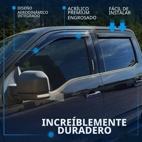 Vista 3 de WD-485 - Juego de 4 piezas de deflector de visera de ventana de canal tintado