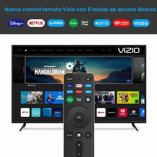 Vista 2 de Control remoto universal XRT260 de repuesto para todos los televisores inteligentes Vizio con botones de acceso directo Disney, Netflix, Video