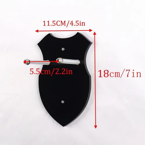 Vista 4 de Soporte de pared vertical de acrílico negro para espada, soporte para espada para 1 espada, katana o hacha, soporte resistente para espada