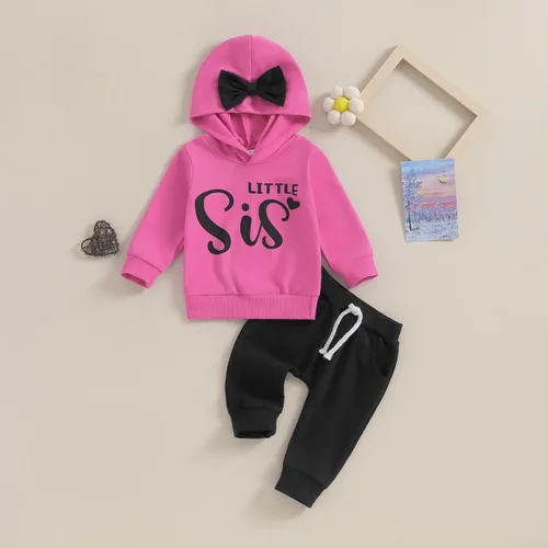 Vista 2 de Covvoliy Ropa de otoño e invierno para bebé niña, sudadera con capucha y pantalones con estampado de leopardo, 2 piezas