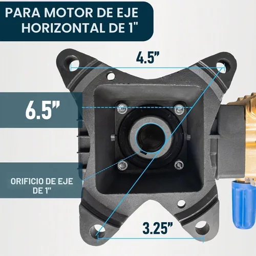 Vista 2 de Hourleey Bomba de lavado a presión, 4400PSI 4GPM Bomba horizontal de émbolo triple de 1 pulgada, kit de bomba de presión de repuesto, compatible