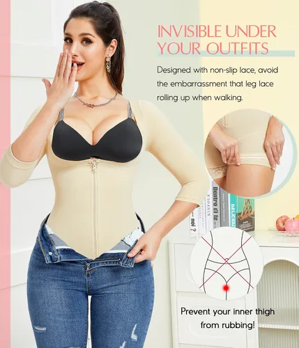 Vista 4 de MERYOSZ Fajas moldeadoras para mujer con control de abdomen, faja de entrenamiento de cintura, fajas colombianas, overol moldeador de cuerpo completo