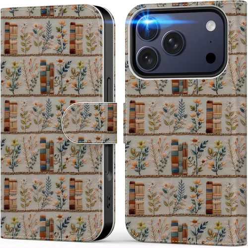 Vista 10 de DEENAKIN Funda tipo cartera para iPhone 15 con tarjetero + clip para efectivo, bloqueo RFID, protección contra caídas de grado militar y obras