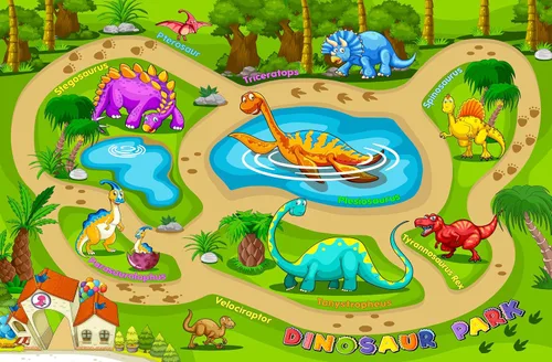 Vista 15 de Booooom Jackson Alfombra de Dinosaurio para Niños, Alfombra Prehistórica de Dinosaurio de Poliéster con Respaldo de Látex Antideslizante, Alfombras