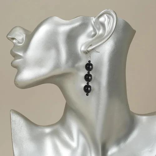Vista 9 de 1200 piezas de cuentas negras, cuentas de acrílico tipo pony, cuentas redondas lisas de 4/6/8/10/12 mm para pulseras, cuentas espaciadoras de perla
