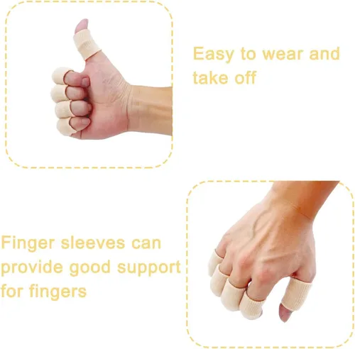 Vista 4 de Fundas para dedos, soporte de férula para el pulgar para soporte de dedos, cinta elástica transpirable, protector de presión de compresión