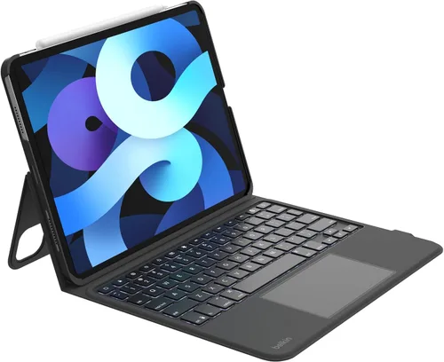 Vista 14 de Funda de teclado Belkin Pro con soporte magnético, teclado Bluetooth retroiluminado, controles multi-gestuales, compatibilidad de almacenamiento