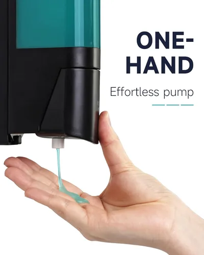 Vista 3 de AIKE Dispensador de jabón líquido para montaje en pared, 16 oz para baño Negro