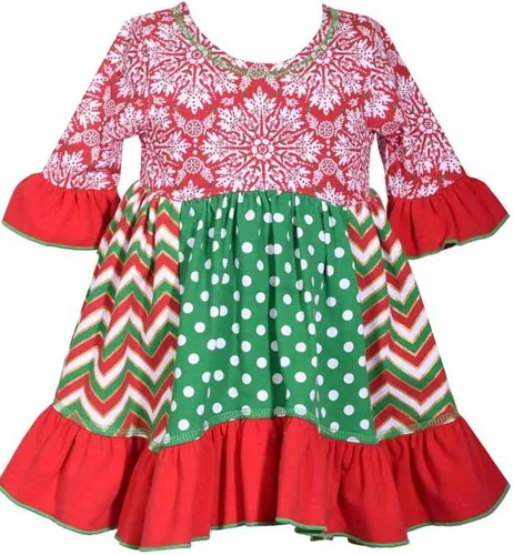 Vista 2 de Bonnie Jean - Vestido navideño para niña con lazo para el pelo