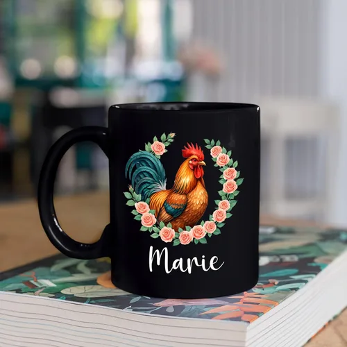 Vista 4 de Taza de pollo con texto en inglés "I Just A Girl Who Loves Chickens", taza de pollo personalizada, regalo personalizado para amantes de los pollos