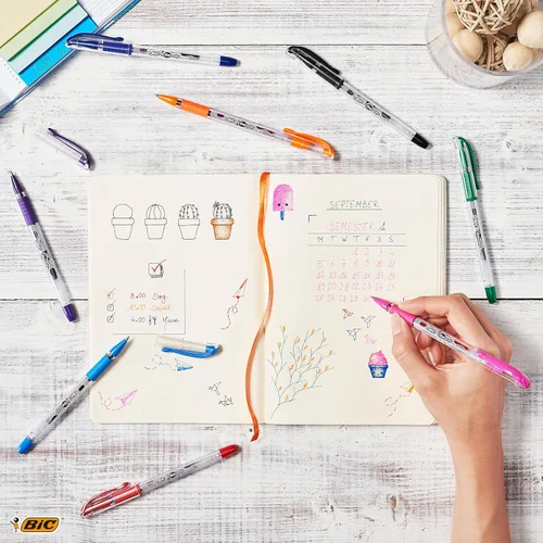 Vista 4 de BIC Bolígrafo de gel Gel-ocity Smooth Stic, punta media (0.028 in), colores surtidos, 8 unidades, bolígrafos de tinta de gel vibrantes y suaves