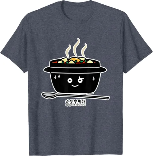 Vista 111 de Sopa coreana de guiso de tofu suave picante Sundubu jjigae huevo caliente, gris, S Negro