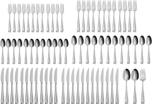 Vista 16 de Oneida Moda Champagne Satin 20-Piece Silverware Set for 4, Flatware