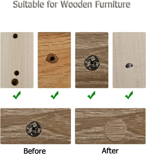 Vista 6 de Mini Skater 108 calcomanías de madera autoadhesivas para muebles de gabinete, agujeros para tornillos, suministros de decoración, 0.78 pulgadas