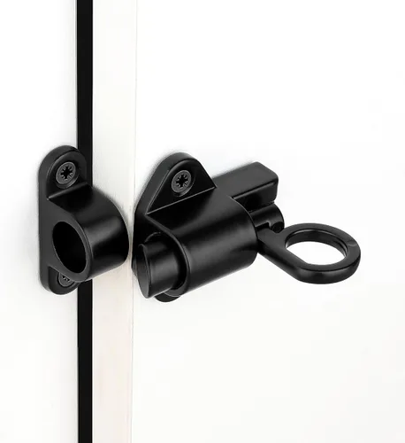 Vista 4 de 5 pestillos de cierre automático negros, cerradura de perno de resorte