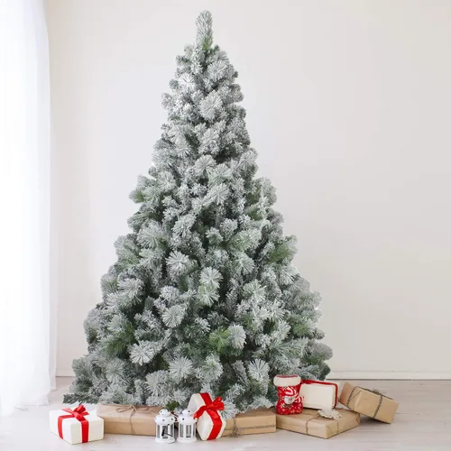 Vista 2 de Árbol de Navidad artificial de abeto Somerset flocado de 7.5 pies, sin iluminación