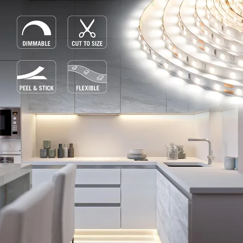 Vista 3 de Armacost Lighting RibbonFlex Pro - Tira de luces LED blancas de 24 V, 60 LED/m, 5000K, 32.8 pies 165250